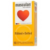 Презервативы с колечками и пупырышками Masculan Ribbed+Dotted - 10 шт. - Masculan - купить с доставкой в Балашихе