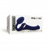 Синий безремневой страпон Multi Orgasm Size S с клиторальной стимуляцией - Strap-on-me - купить с доставкой в Балашихе