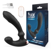 Черный вибромассажер простаты Sex Expert - 14,5 см. - Sex Expert - в Балашихе купить с доставкой