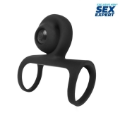 Черная вибронасадка на пенис Sex Expert - Sex Expert - в Балашихе купить с доставкой