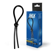Черное силиконовое лассо с шариком для утяжки - Sex Expert - в Балашихе купить с доставкой