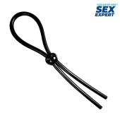 Черное силиконовое лассо с шариком для утяжки - Sex Expert - в Балашихе купить с доставкой