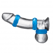 Комплект из трех голубых колец для эрекции 3-Pack Nuts   Bolts Stretch Cock Ring Set - BlueLine - в Балашихе купить с доставкой