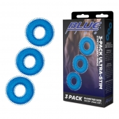 Комплект из трех голубых колец для эрекции 3-Pack Ultra-Stim Stretch Cock Rings - BlueLine - в Балашихе купить с доставкой