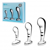 Набор из 3 стальных стимуляторов простаты Stainless Steel P-spot Training Set - b-Vibe - в Балашихе купить с доставкой