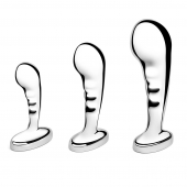 Набор из 3 стальных стимуляторов простаты Stainless Steel P-spot Training Set - b-Vibe - в Балашихе купить с доставкой