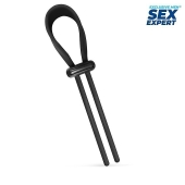 Черный ремень-лассо для усиления эрекции - Sex Expert - в Балашихе купить с доставкой