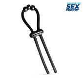 Черное эрекционное кольцо со стимулирующими бусинами - Sex Expert - в Балашихе купить с доставкой