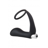 Черное эрекционное кольцо с вибропробкой Vibrating Anal Plug With Cockring - Dream Toys - в Балашихе купить с доставкой