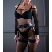 Кожаный пояс с гартерами Sex Game - БДСМ Арсенал - купить с доставкой в Балашихе