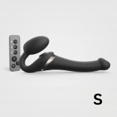 Черный безремневой страпон Multi Orgasm Size S с клиторальной стимуляцией - Strap-on-me - купить с доставкой в Балашихе