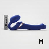 Синий безремневой страпон Multi Orgasm Size M с клиторальной стимуляцией - Strap-on-me - купить с доставкой в Балашихе