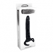 Чёрная насадка-фаллос для двойного проникновения INFLATABLE DILDO SLIM DONG  - 13,5 см. - Toyz4lovers - в Балашихе купить с доставкой