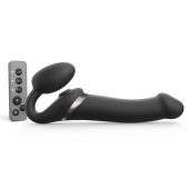 Черный безремневой страпон Multi Orgasm Size L с клиторальной стимуляцией - Strap-on-me - купить с доставкой в Балашихе