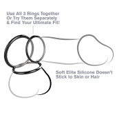 Набор из трех черных эрекционных колец Silicone 3-Ring Stamina Set - Pipedream - в Балашихе купить с доставкой