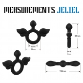 Черное эрекционное кольцо с крыльями Rooster Jeliel Angel - Velv or - в Балашихе купить с доставкой