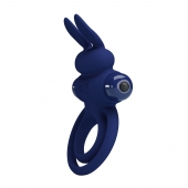 Синее эрекционное кольцо с вибростимуляцией клитора Powerful Ring - Baile - в Балашихе купить с доставкой