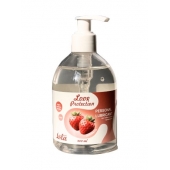 Лубрикант на водной снове Love Protection Strawberry с ароматом клубники - 300 мл. - Lola Games - купить с доставкой в Балашихе