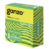 Ультратонкие презервативы Ganzo Ultra thin - 3 шт. - Ganzo - купить с доставкой в Балашихе
