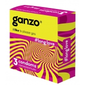 Презервативы с анестетиком для продления удовольствия Ganzo Long Love - 3 шт. - Ganzo - купить с доставкой в Балашихе