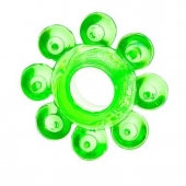 Зеленое эрекционное кольцо-цветок - Toyfa Basic - в Балашихе купить с доставкой
