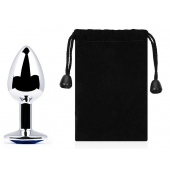 Анальное украшение BUTT PLUG  Small с синим кристаллом - 7 см. - Anal Jewelry Plug - купить с доставкой в Балашихе