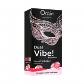 Съедобный жидкий вибратор Dual Vibe! со вкусом клубничного джина с тоником - 15 мл. - ORGIE - купить с доставкой в Балашихе