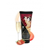 Массажный крем для тела с ароматом клубники и шампанского Sparkling Strawberry Wine - 200 мл. - Shunga - купить с доставкой в Балашихе
