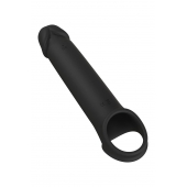 Черная насадка-удлинитель с вибрацией Vibrating Extender With Remote - Dream Toys - в Балашихе купить с доставкой