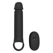 Черная насадка-удлинитель с вибрацией Vibrating Extender With Remote - Dream Toys - в Балашихе купить с доставкой