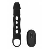 Черная насадка-удлинитель Vibrating Extender With Remote с вибрацией - Dream Toys - в Балашихе купить с доставкой