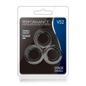 Набор из 3 черных эрекционных колец Black Small Penis Rings - Blush Novelties - в Балашихе купить с доставкой