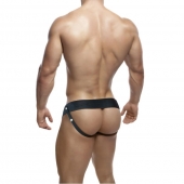 Телесный фаллопротез на черных эластичных ремнях 7 Inch Hollow Strap On - 17 см. - Blush Novelties - купить с доставкой в Балашихе