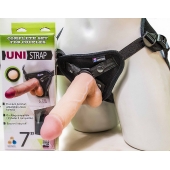 Страпон-унисекс с двумя насадками UNI strap 7  Harness - 19 и 16 см. - LOVETOY (А-Полимер) - купить с доставкой в Балашихе