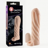 Телесная насадка-удлинитель Okoto со спиралевидным рельефом - 16 см. - Sitabella - в Балашихе купить с доставкой
