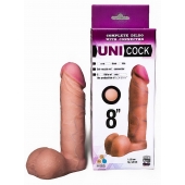 Фаллическая насадка для страпона UNICOCK 8  - 20 см. - LOVETOY (А-Полимер) - купить с доставкой в Балашихе
