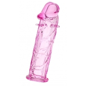 Розовая насадка фаллической формы - 12,5 см. - A-toys - в Балашихе купить с доставкой