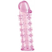 Розовая насадка на пенис с шипами - 12,5 см. - A-toys - в Балашихе купить с доставкой