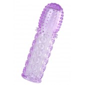 Фиолетовая рельефная насадка на пенис - 13,5 см. - A-toys - в Балашихе купить с доставкой