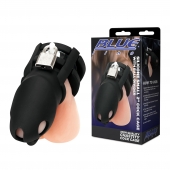 Черная клетка для пениса Silicone Small 2 in Cock Cage With Ball Divider - BlueLine - купить с доставкой в Балашихе