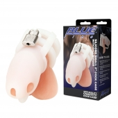 Белая клетка для пениса Silicone Small 2 in Cock Cage With Ball Divider - BlueLine - купить с доставкой в Балашихе