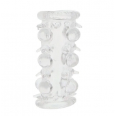 Прозрачная насадка на пенис с шипами и бугорками JELLY JOY LUST CLUSTER CLEAR - Dream Toys - в Балашихе купить с доставкой