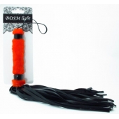 Нежная плеть с красным мехом BDSM Light - 43 см. - БДСМ Арсенал - купить с доставкой в Балашихе
