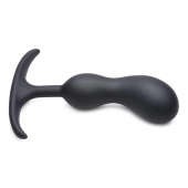 Черный массажер простаты с утяжелителями Premium Silicone Weighted Prostate Plug Medium - 16,3 см. - XR Brands - в Балашихе купить с доставкой