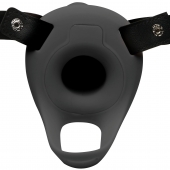 Черный полый страпон с вибрацией 2’’ Erection 28X Smooth Vibrating Silicone Penis Sheath - XR Brands - купить с доставкой в Балашихе
