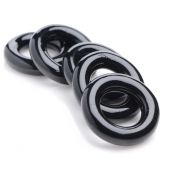 Комплект из 5 черных эрекционных колец для мошонки Ring Master Custom Ball Stretcher Kit - XR Brands - в Балашихе купить с доставкой
