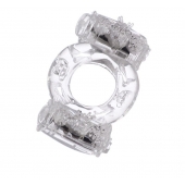 Прозрачное виброкольцо с двумя вибропульками - Toyfa Basic - в Балашихе купить с доставкой