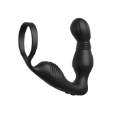Черный вибростимулятор простаты с эрекционным кольцом Ass-Gasm Pro P-Spot Milker - Pipedream - в Балашихе купить с доставкой