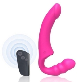 Розовый безремневой страпон Straples Strap-On Dildo - Erokay - купить с доставкой в Балашихе
