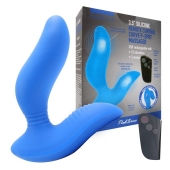 Синий вибромассажер простаты 3,5’’ Remote Control Curve P-spot Massager - 12 см. - Erokay - в Балашихе купить с доставкой